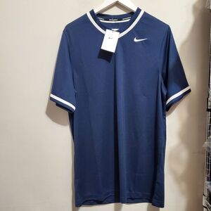 Nike Mens Sz M Baseball Stock Vapor Select V-Neck Jersey Navy Blue  BQ5514 420